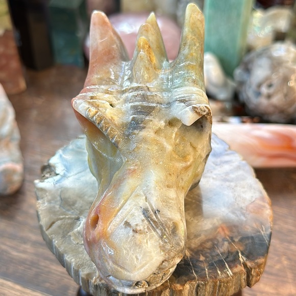 Caribbean Calcite Crystal Dragons Head Carving! - Picture 5 of 11